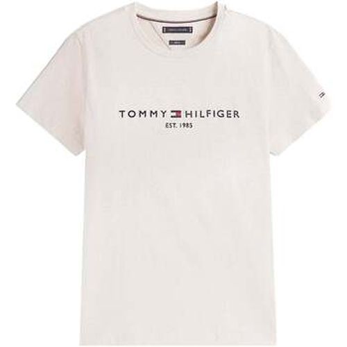 T-shirt Slim Logo Embroidery T-Shirt Heathered Oatmilk - Tommy Hilfiger - Modalova