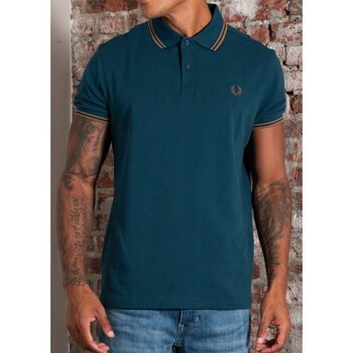 T-shirt Polo à double boutonnage - essence foncée pierre nuancée - Fred Perry - Modalova