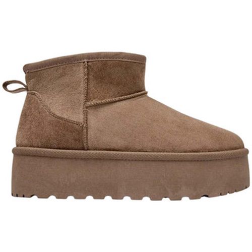 Bottines Bottines fourrées à plateforme effet daim, Taupe - Vera Collection - Modalova