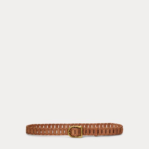 Ceinture fine tressée échelle en cuir - Polo Ralph Lauren - Modalova