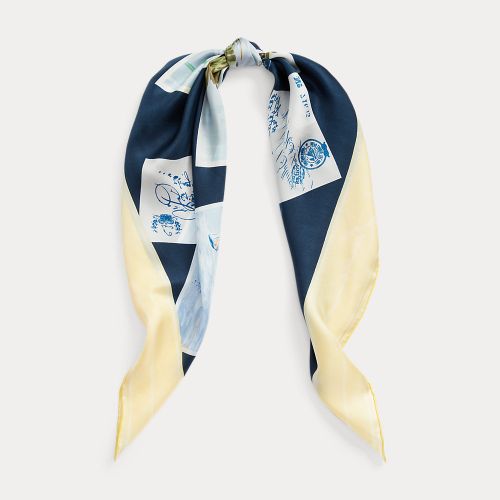 Carré Amelia à motifs en sergé de soie - Lauren - Modalova