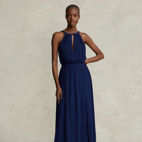 Robe de soirée dos nu georgette froissée - Polo Ralph Lauren - Modalova