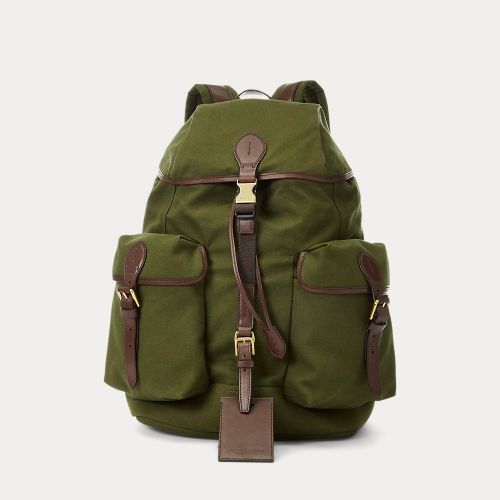Sac à dos bordé de cuir en toile - Purple Label - Modalova