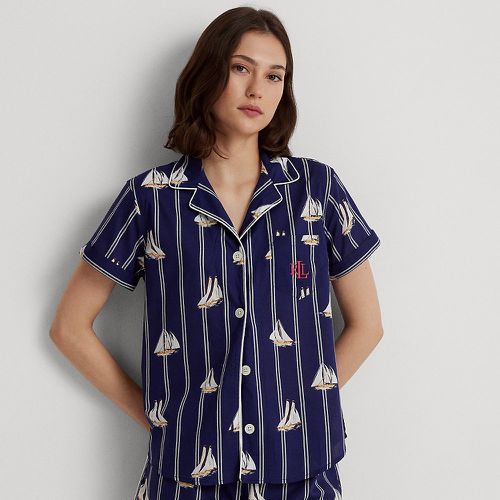 Pyjama short en linon motif voilier - Lauren - Modalova