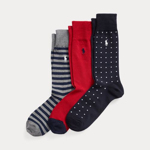 Lot de 3 chaussettes à pois et rayures - Polo Ralph Lauren - Modalova
