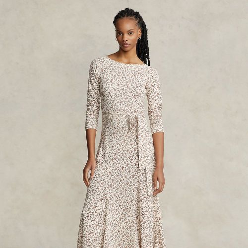 Robe mi-longue encolure bateau en coton - Polo Ralph Lauren - Modalova