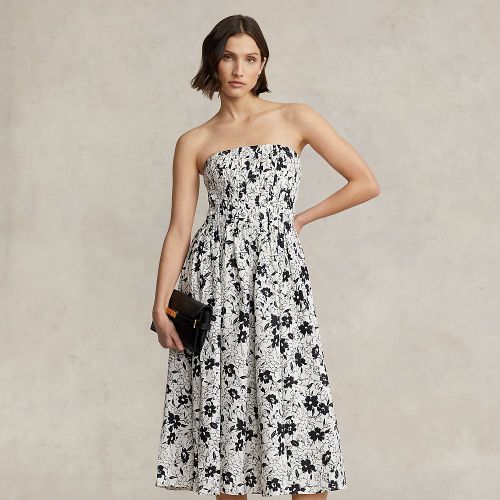 Robe bustier fleurie en lin - Polo Ralph Lauren - Modalova