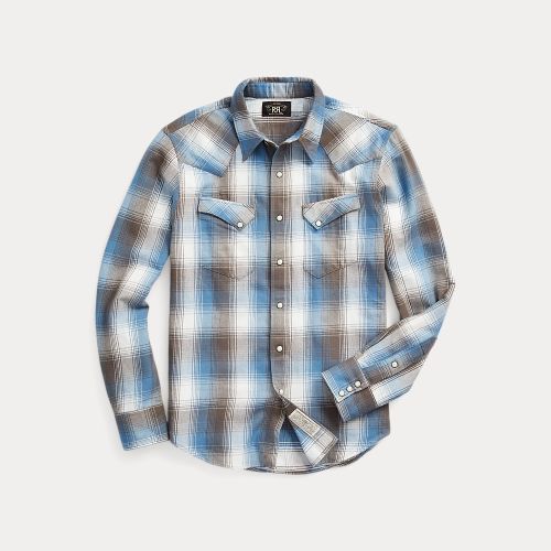 Chemise western en sergé écossais - RRL - Modalova