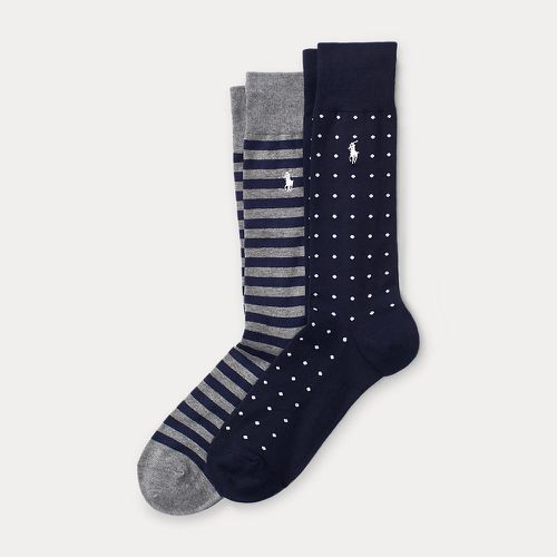 Lot 2 paires de chaussettes à pois et rayures - Polo Ralph Lauren - Modalova