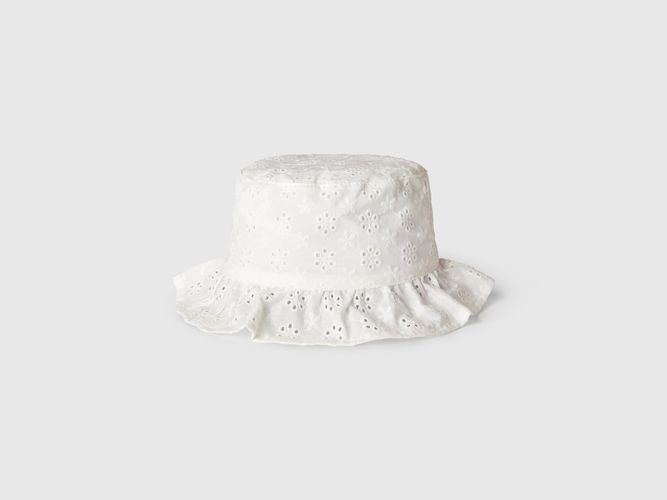 Benetton, Casquette Avec Broderie Anglaise, taille 12-24, Blanc, Enfants - United Colors of Benetton - Modalova
