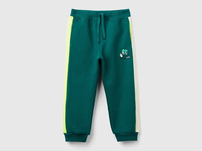 Benetton, Jogging Gamer En Coton Mélangé, taille 12-18, Vert Foncé, Enfants - United Colors of Benetton - Modalova