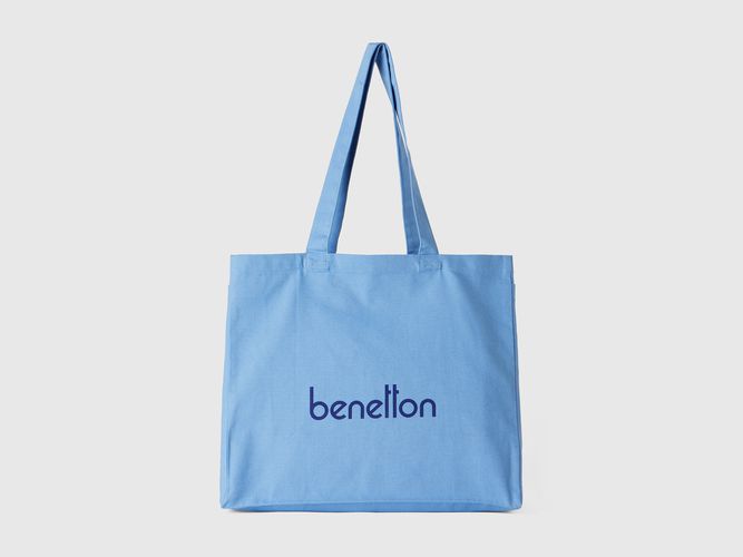 Benetton, Tote Bag In Pure Cotton, taille OS, Bleu Clair - United Colors of Benetton - Modalova