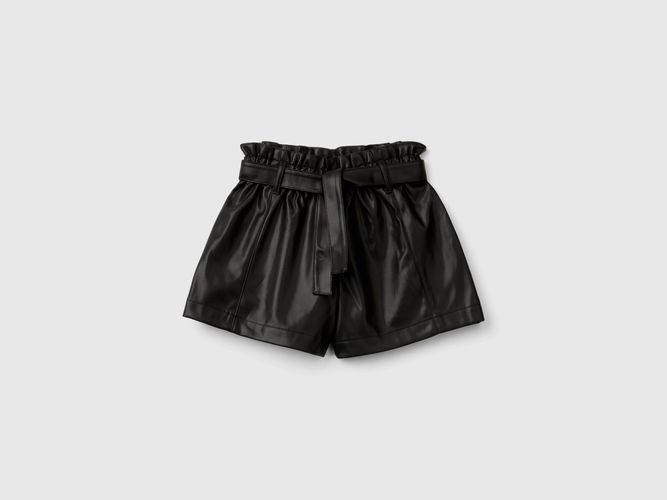 Benetton, Shorts In Tessuto Spalmato, taglia XL, Nero, Bambini - United Colors of Benetton - Modalova