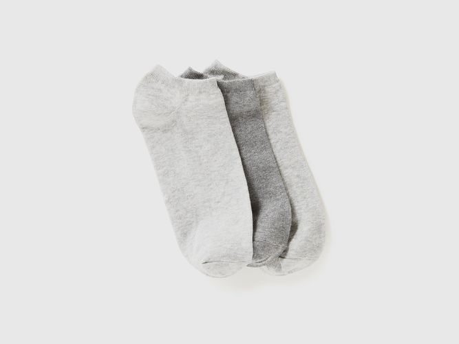 Benetton, Trois Paires De Chaussettes Courtes, taille 43-46, Gris - United Colors of Benetton - Modalova