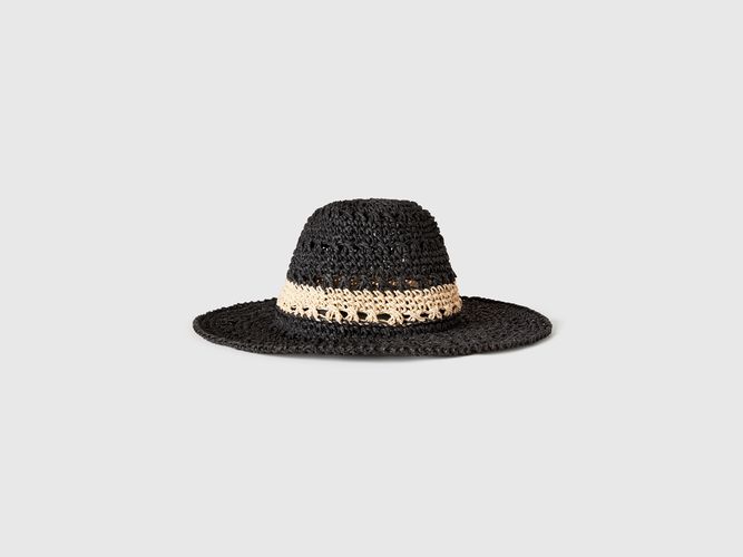 Benetton, Chapeau De Pêcheur Effet Paille, taille OS, Noir - United Colors of Benetton - Modalova
