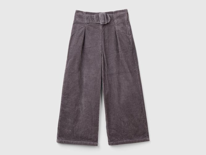 Benetton, Pantalon Coupe Wide En Velours, taille 2XL, Gris Foncé, Enfants - United Colors of Benetton - Modalova