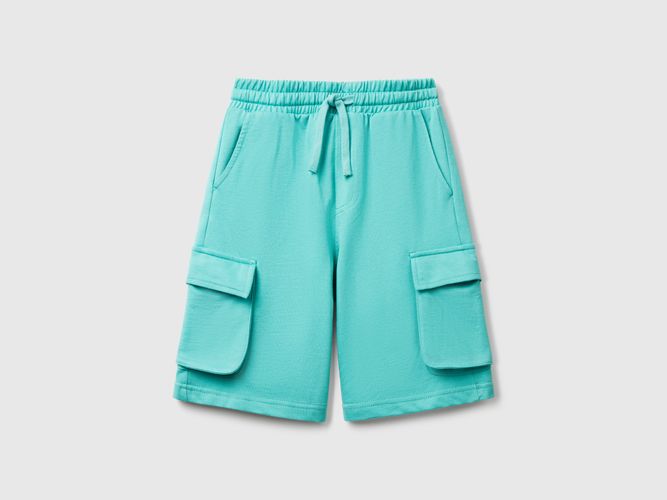 Benetton, Short Cargo En Molleton Léger, taille 2XL, Bleu Vert, Enfants - United Colors of Benetton - Modalova