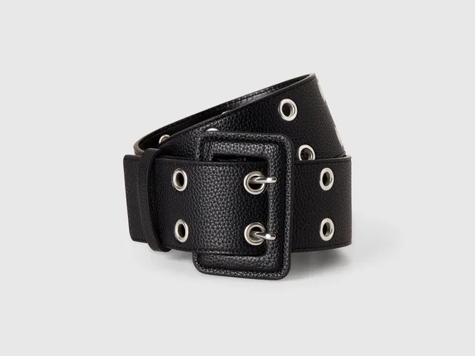 Benetton, Ceinture Taille Haute En Tissu Enduit, taille, Noir - United Colors of Benetton - Modalova