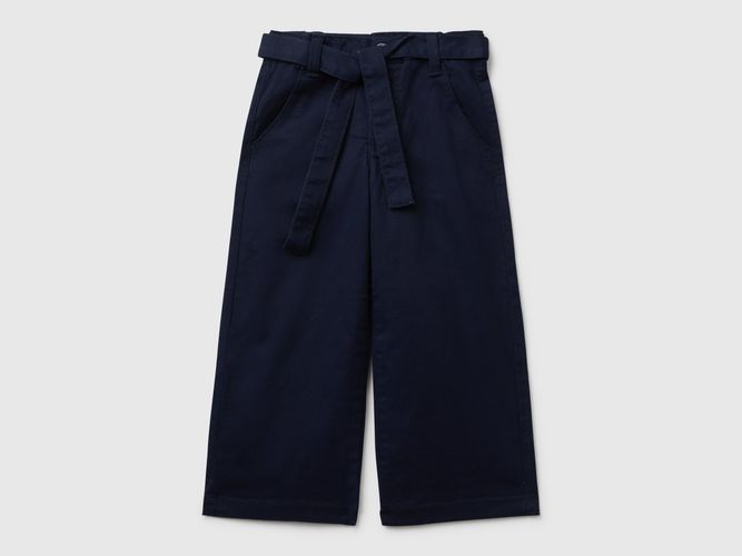 Benetton, Pantalon Coupe Large Avec Ceinture, taille 12-18, Bleu Foncé, Enfants - United Colors of Benetton - Modalova