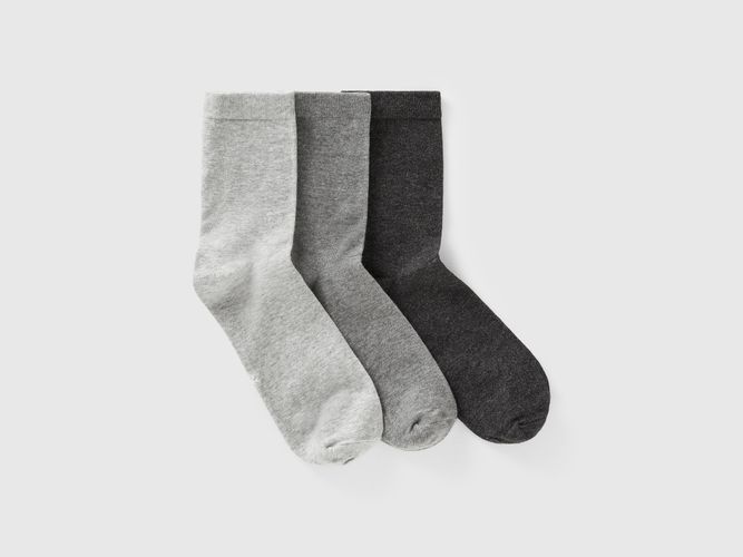 Benetton, Trois Paires De Chaussettes Longues En Coton Extensible, taille 43-46, Multicolore - United Colors of Benetton - Modalova