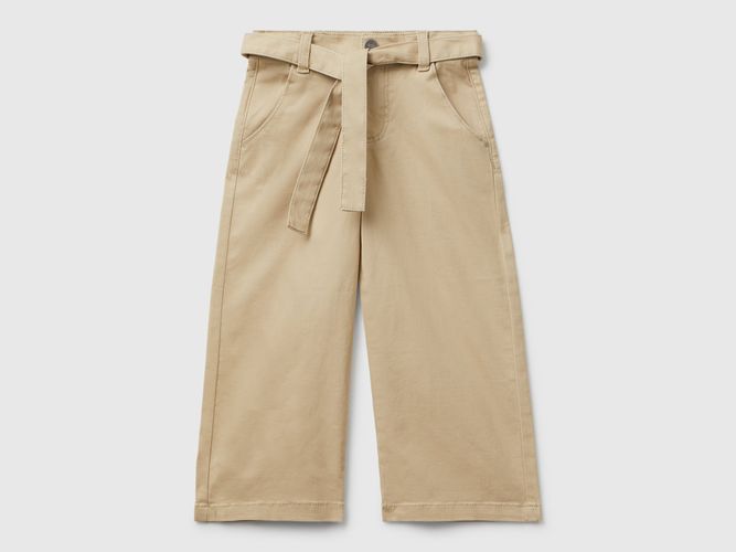 Benetton, Pantalon Coupe Large Avec Ceinture, taille 12-18, Tourterelle, Enfants - United Colors of Benetton - Modalova