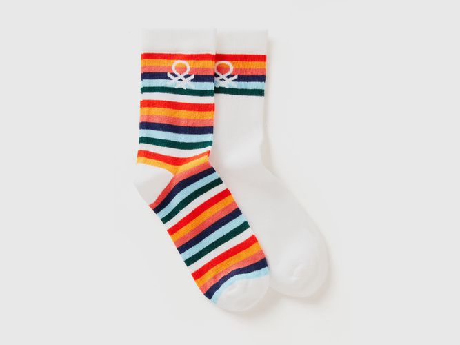 Benetton, Chaussettes Hautes Mix & Match, taille 1-2, Blanc, Enfants - United Colors of Benetton - Modalova