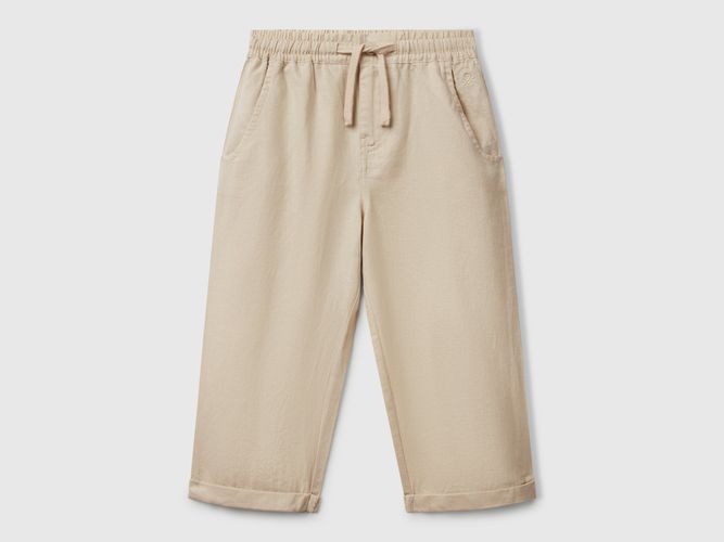 Benetton, Pantalon En Lin Mélangé À Cordon De Serrage, taille 12-18, , Enfants - United Colors of Benetton - Modalova