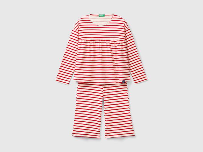 Benetton, Pyjama Ample À Rayures En Coton Bio, taille 2XL, Rouge, Enfants - United Colors of Benetton - Modalova