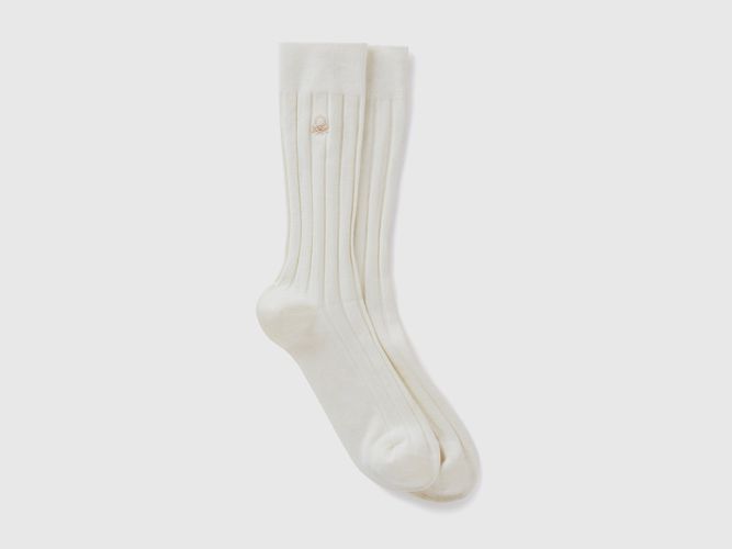 Benetton, Chaussettes En Cachemire Mélangé, taille 42-46, Crème - United Colors of Benetton - Modalova