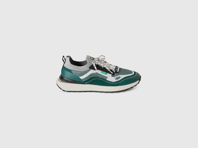 Benetton, Sneakers Basses Effet Maille, taille 40, Vert Foncé - United Colors of Benetton - Modalova