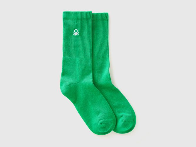 Benetton, Chaussettes De Sport En Coton Mélangé, taille 42-46, Vert - United Colors of Benetton - Modalova