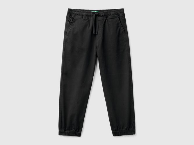 Benetton, Joggers In Cotone Stretch Con Coulisse, taglia L, Nero, Bambini - United Colors of Benetton - Modalova