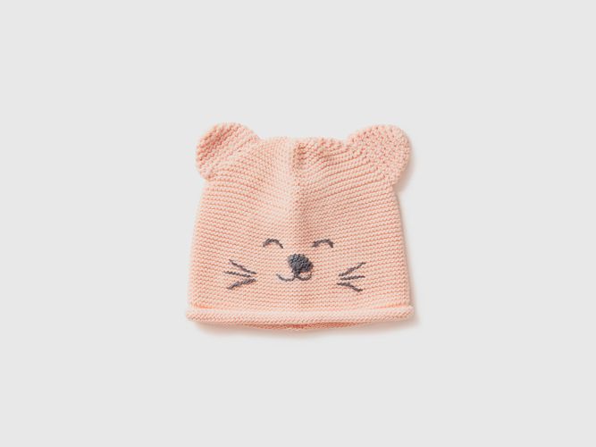 Benetton, Cappellino Crochet Con Applicazioni, taglia 62-68, Rosa Tenue, Bambini - United Colors of Benetton - Modalova