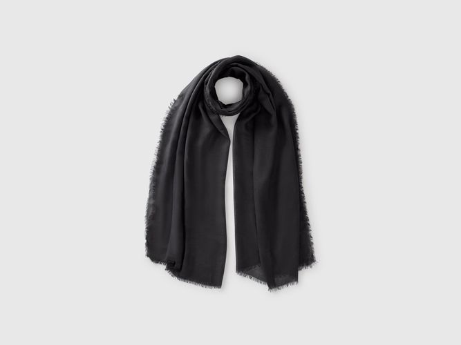 Benetton, Foulard En Soie Et Modal, taille OS, Noir - United Colors of Benetton - Modalova