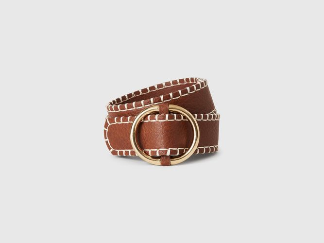 Benetton, Ceinture Fine En Tissu Enduit, taille, Marron - United Colors of Benetton - Modalova