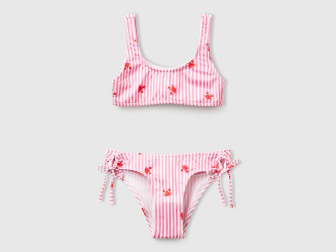 Benetton, Maillot De Bain Bikini Rayé Avec Crabes, taille 2XL, Rose, Enfants - United Colors of Benetton - Modalova