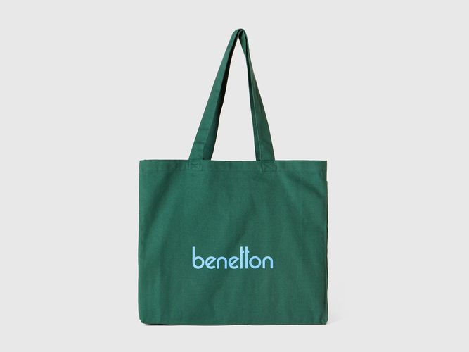 Benetton, Tote Bag In Pure Cotton, taille OS, Kaki - United Colors of Benetton - Modalova