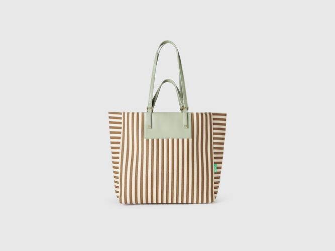 Benetton, Cabas Rayé Vert Et Beige, taille OS, Vert Clair - United Colors of Benetton - Modalova