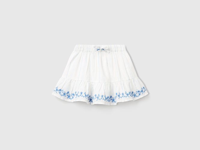 Benetton, Jupe Rayée Avec Broderie Florale, taille 12-18, Crème, Enfants - United Colors of Benetton - Modalova