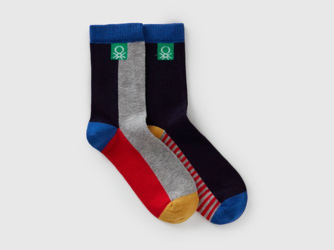 Benetton, Deux Paires De Chaussettes À Motifs, Taille: 1-2, Multicolore, Enfants - United Colors of Benetton - Modalova