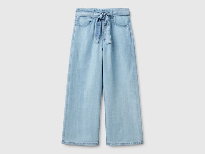 Benetton, Jean Coupe Large Avec Ceinture, taille 3XL, Bleu Clair, Enfants - United Colors of Benetton - Modalova