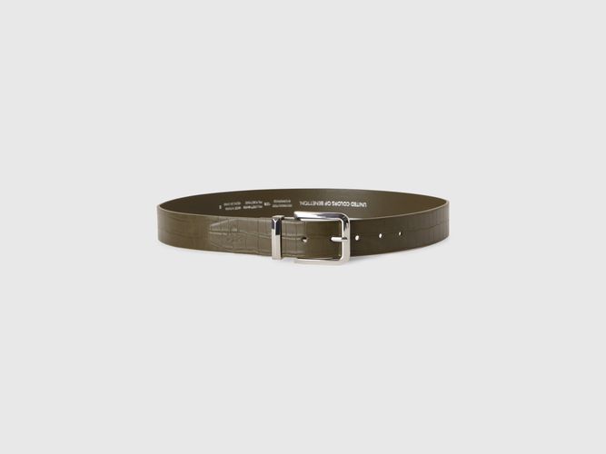 Benetton, Ceinture À Imprimé Crocodile, taille, Kaki - United Colors of Benetton - Modalova