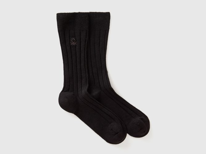 Benetton, Chaussettes Hautes En Mélange De Cachemire, Taille: 42-46, Noir - United Colors of Benetton - Modalova