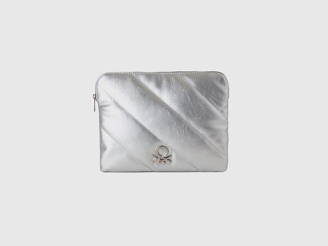 Benetton, Pochette Pour Tablette En Tissu Enduit, taille OS, Argent - United Colors of Benetton - Modalova