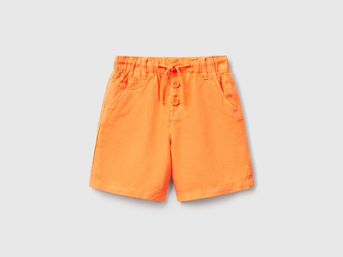 Benetton, Bermuda Avec Cordon De Serrage En Lin Mélangé, taille 12-18, , Enfants - United Colors of Benetton - Modalova