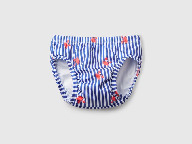 Benetton, Bas De Maillot De Bain Rayé Avec Crabes, taille 6-9, Bleu, Enfants - United Colors of Benetton - Modalova