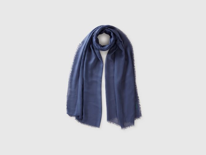 Benetton, Foulard En Soie Et Modal, taille OS, Bleu - United Colors of Benetton - Modalova