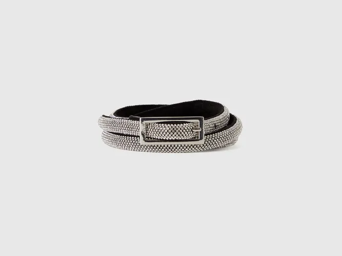 Benetton, Ceinture Basse Avec Strass, taille L, Argent - United Colors of Benetton - Modalova