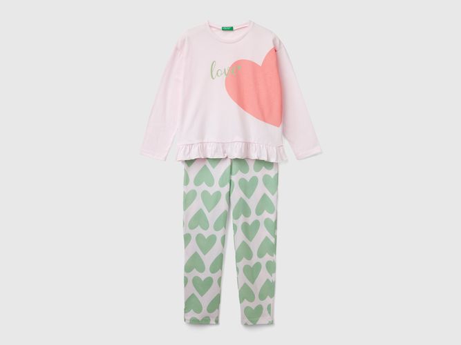 Benetton, Pyjama À Caurs En Coton À Fibre Longue, taille 18-24, Rose Pâle, Enfants - United Colors of Benetton - Modalova