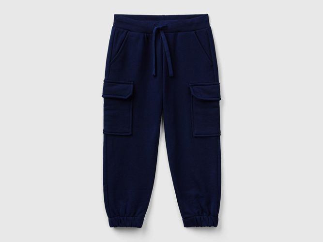 Benetton, Pantalon Cargo En Molleton, taille 12-18, Bleu Foncé, Enfants - United Colors of Benetton - Modalova